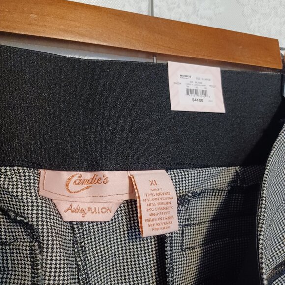 CANDIES Audrey Pullon Houndstooth Black White Stretch No Gap Flattening Pants - Picture 5 of 9